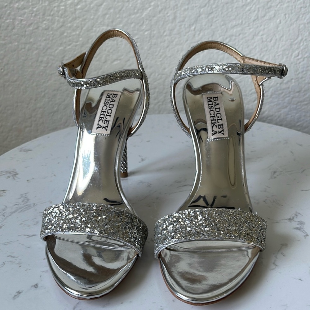 Badgley Mischka Olympia Glittered Evening Sandal - Picture 3 of 11